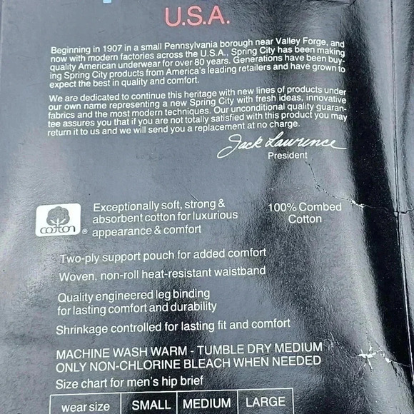 80s Made in the USA mens hip brief by Spring City Knitting Co. royal blue Medium - Picture 9 of 9